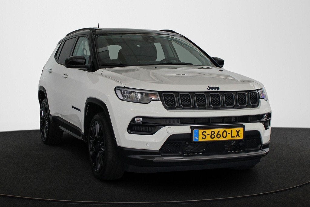 Jeep Compass 4xe 240 Plug-in Hybrid Electric S Panoramadak L, Auto's, Jeep, Automaat, 4 cilinders, Wit, Bedrijf