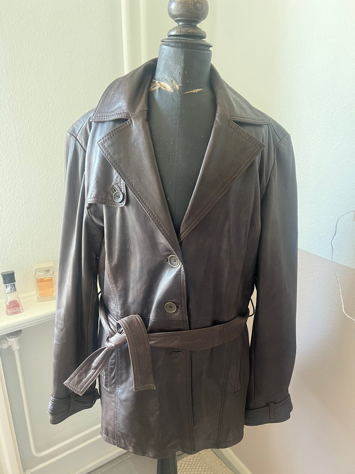 Vintage bruin leren jasje ( splendido), Ophalen of Verzenden, Gedragen, Maat 42/44 (L), Bruin