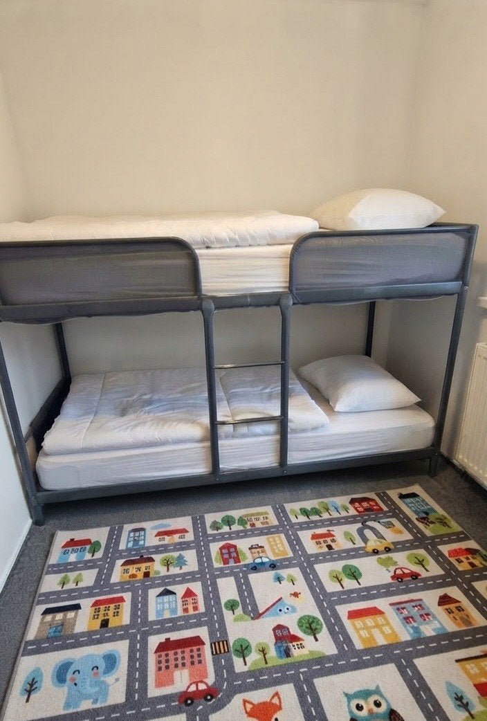 IKEA TUFFING Stapelbed Donkergrijs (90x200 cm), 90 cm, Tweepersoons, Minder dan 160 cm, Ophalen of Verzenden