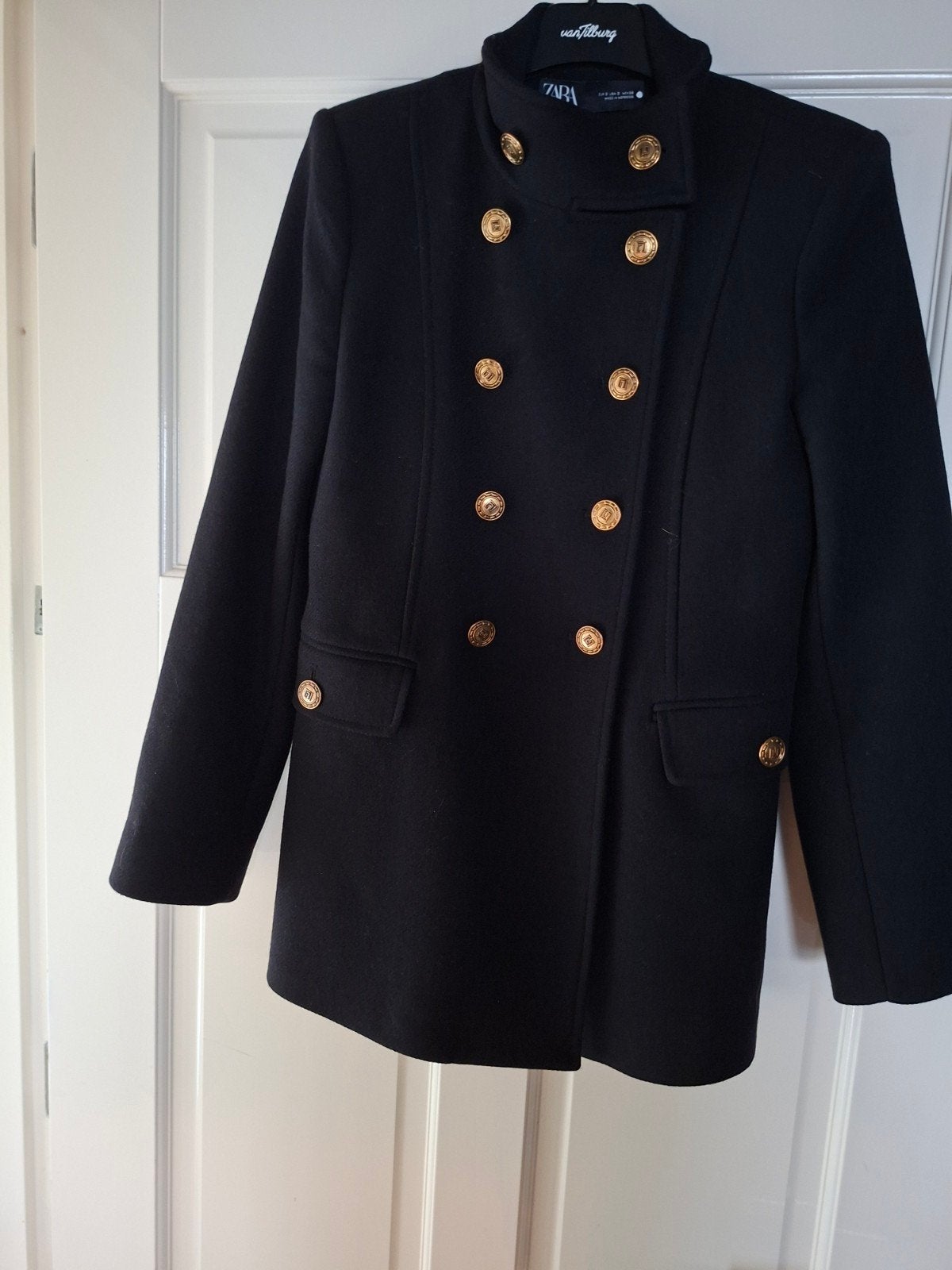 Zara wollen jas met gouden knopen - Maat XS, Kleding | Dames, Jassen | Winter, Ophalen of Verzenden, Zo goed als nieuw, Maat 34 (XS) of kleiner