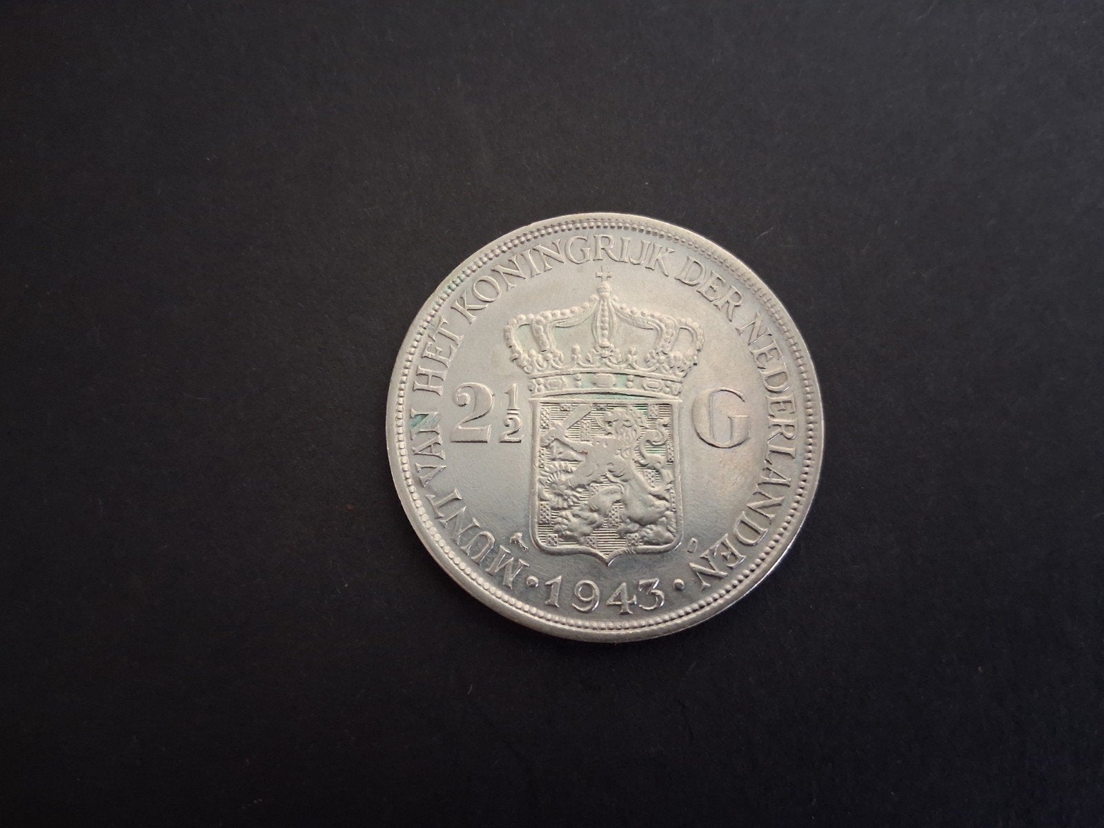 Zilveren rijksdaalder Wilh 1943, Verzenden, Zilver, Koningin Wilhelmina, Losse munt