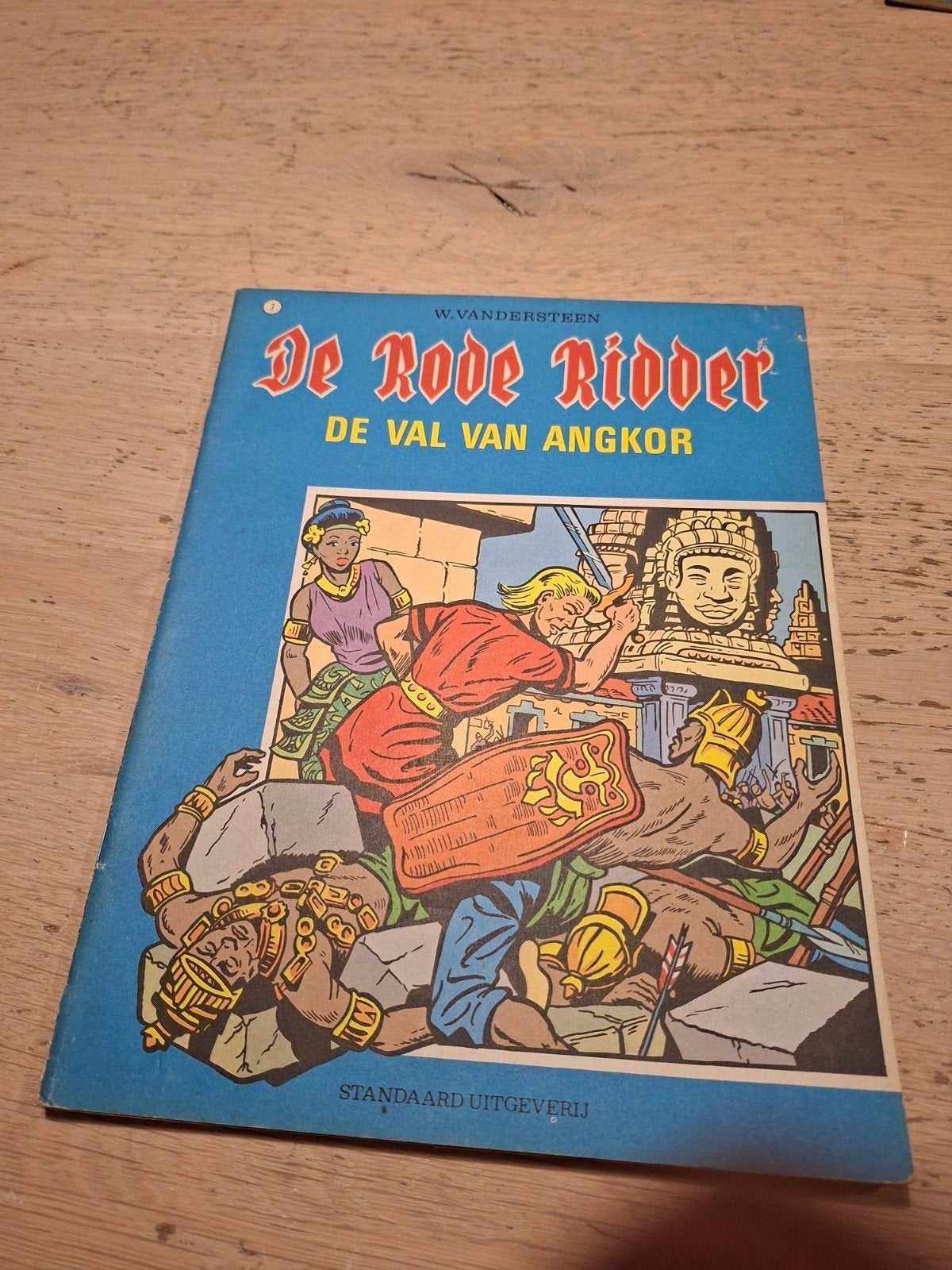 De Rode Ridder nr. 7 - De Val van Angkor (blauwe versie), Eén stripboek, Ophalen of Verzenden, Gelezen, Willy Vandersteen