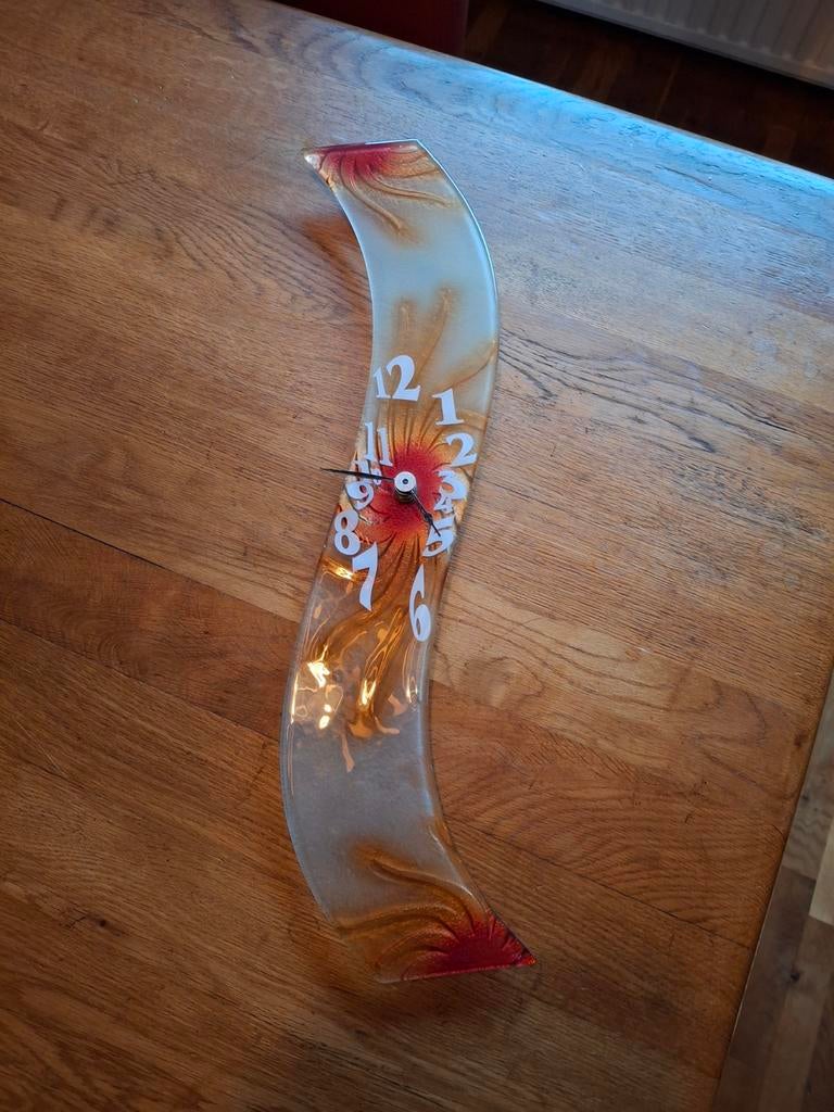 Levandeo   glazen design klok, Ophalen of Verzenden