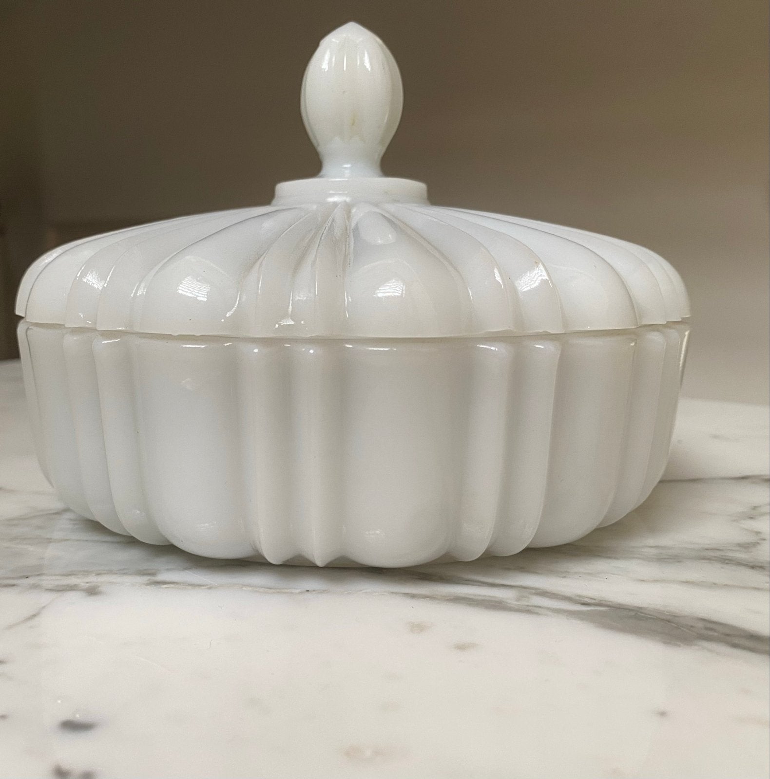* Vintage Anchor Hocking -snoep- of koekjesschaal met deksel, Ophalen of Verzenden