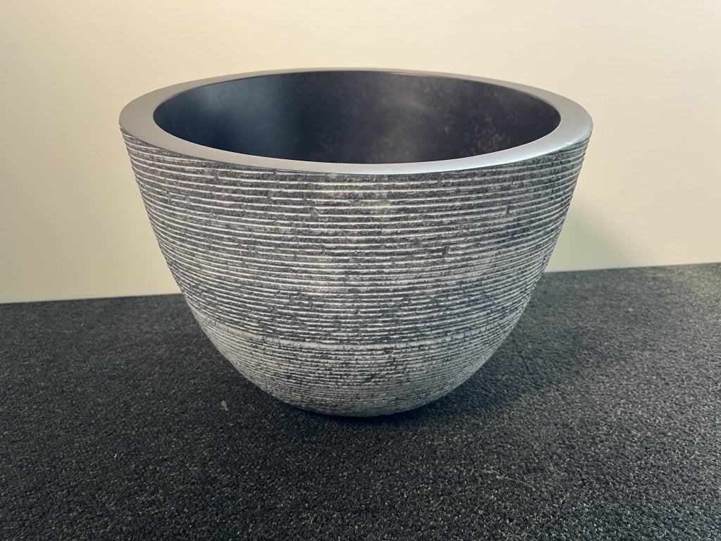 LoooX Stone opzetkom high rond natuursteen opzetwastafel, Minder dan 50 cm, Niet ingevuld, Nieuw, Minder dan 100 cm