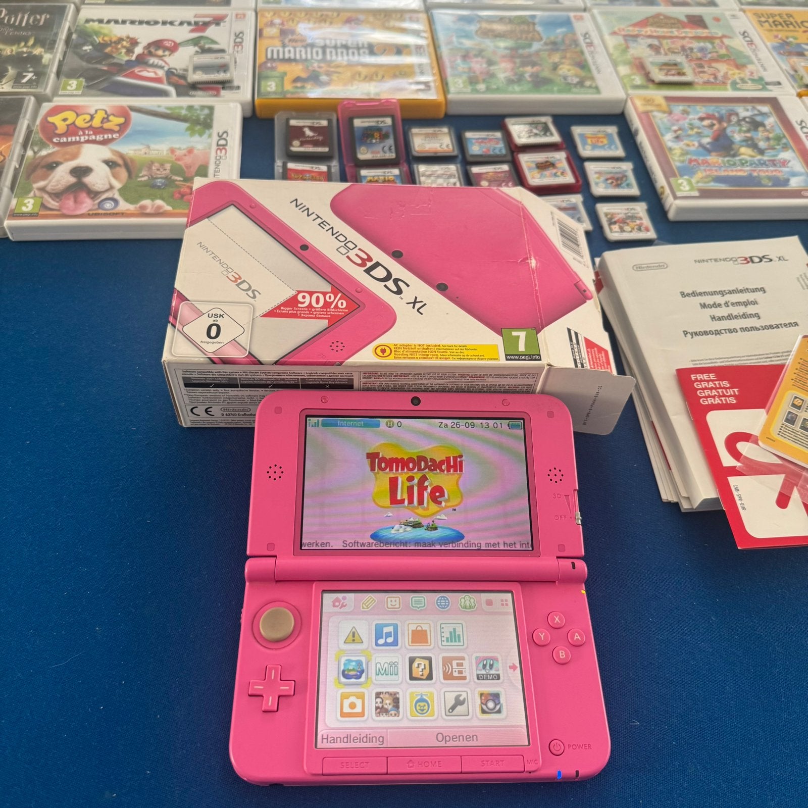 Nintendo 3DS XL Roze, optie voor games en sd kaarten, Met games, 3DS XL, Ophalen of Verzenden, Zo goed als nieuw