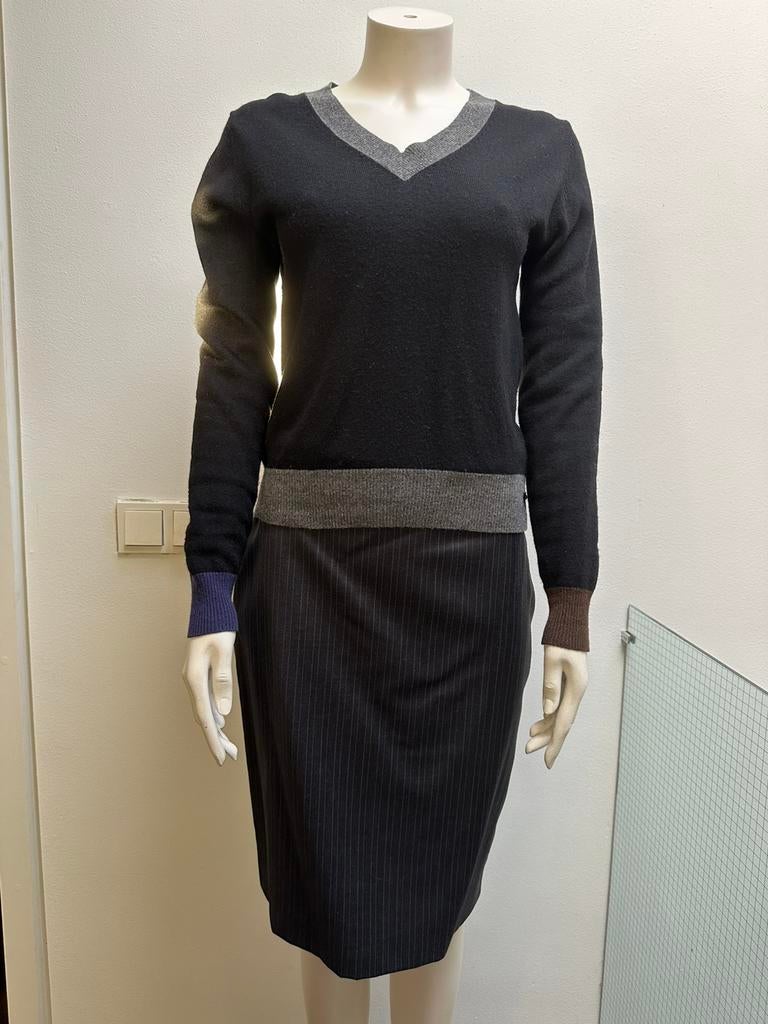 Paul Smith rok + bijpassende trui zwart, grijs, paars, bruin, Kleding | Dames, Jurken, Zo goed als nieuw, Maat 36 (S), Grijs, Onder de knie