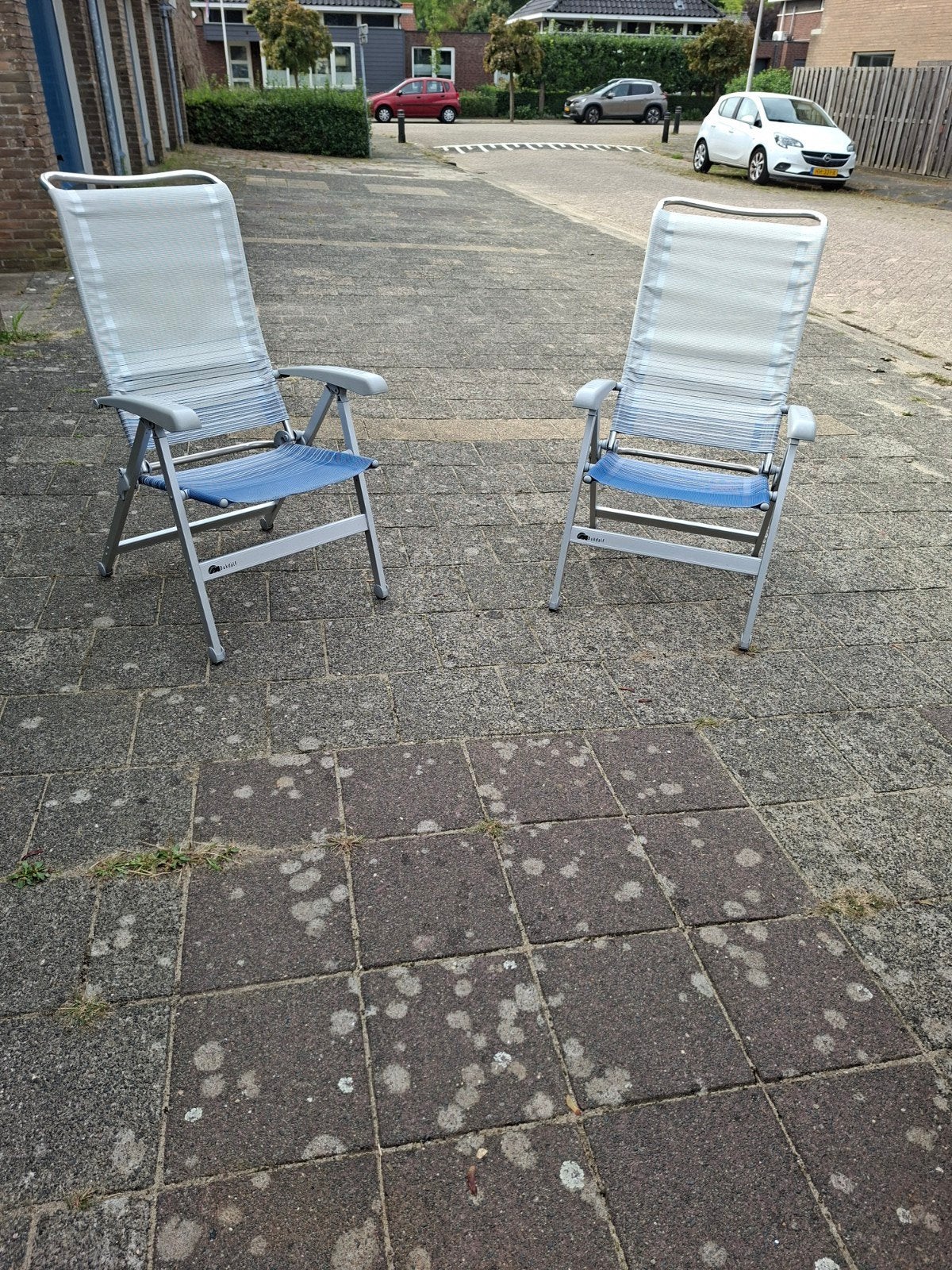 Dukdalf verstelbare campingstoelen - Goede staat, Caravans en Kamperen, Ophalen, Gebruikt