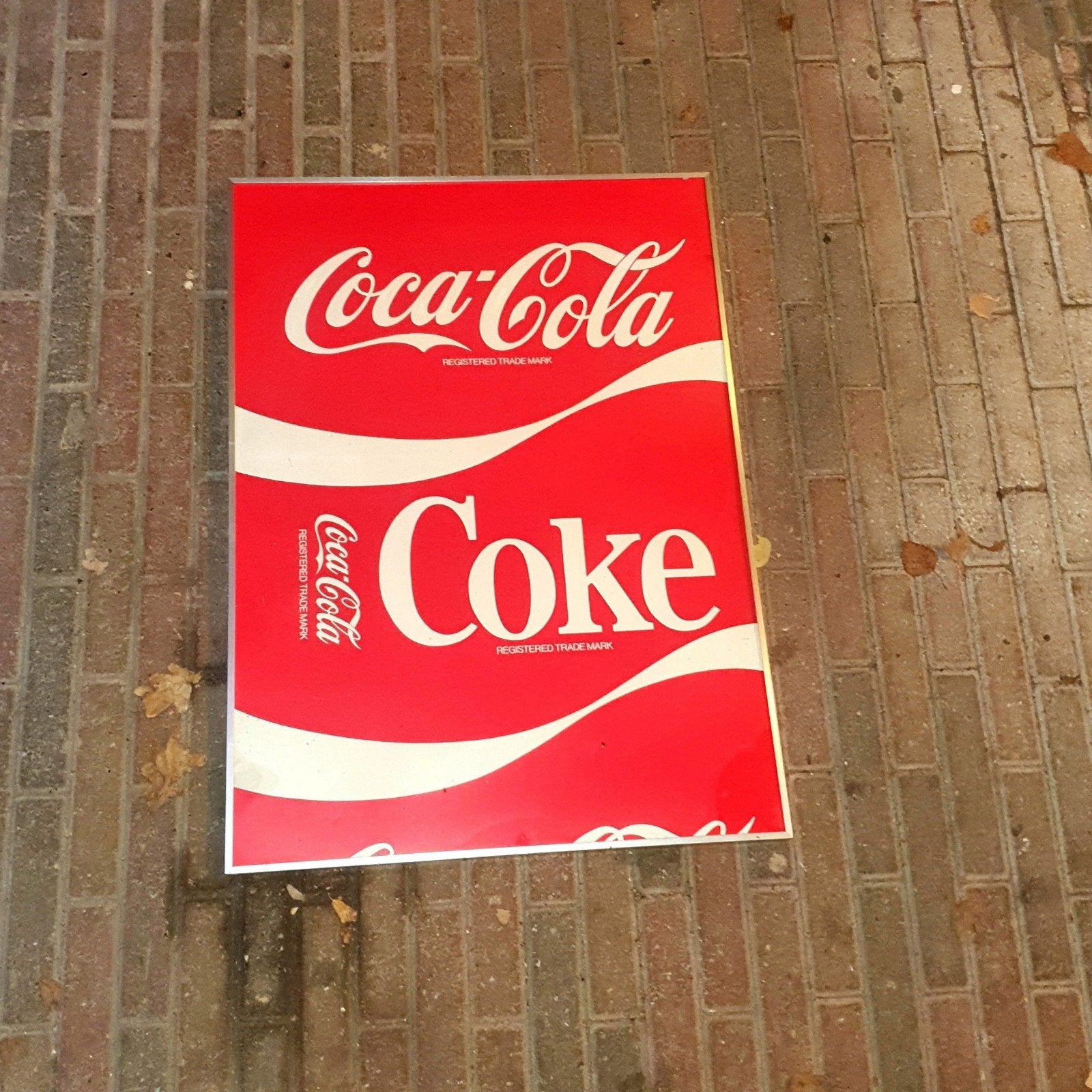 Origineel Coca Cola schilderij / reclamebord, Ophalen, Gebruikt, Reclamebord