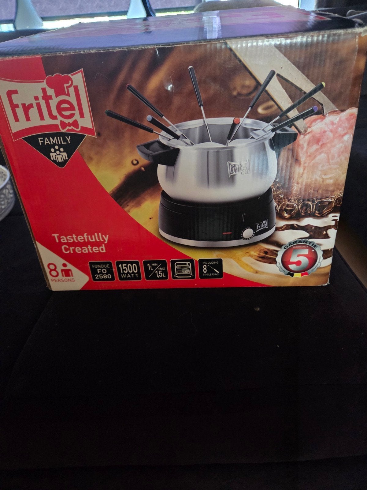 Nieuwe Fritel Fondue FO 2580 - 8 personen, 1500W, Witgoed en Apparatuur, Fonduesets, Ophalen, Nieuw, Elektrisch, Fondueset