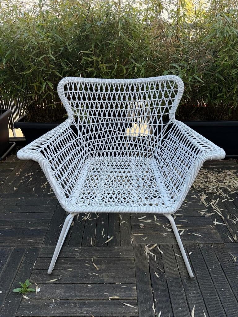 White IKEA Garden Chair, Tuin en Terras, Tuinstoelen, Zo goed als nieuw, Metaal, Ophalen