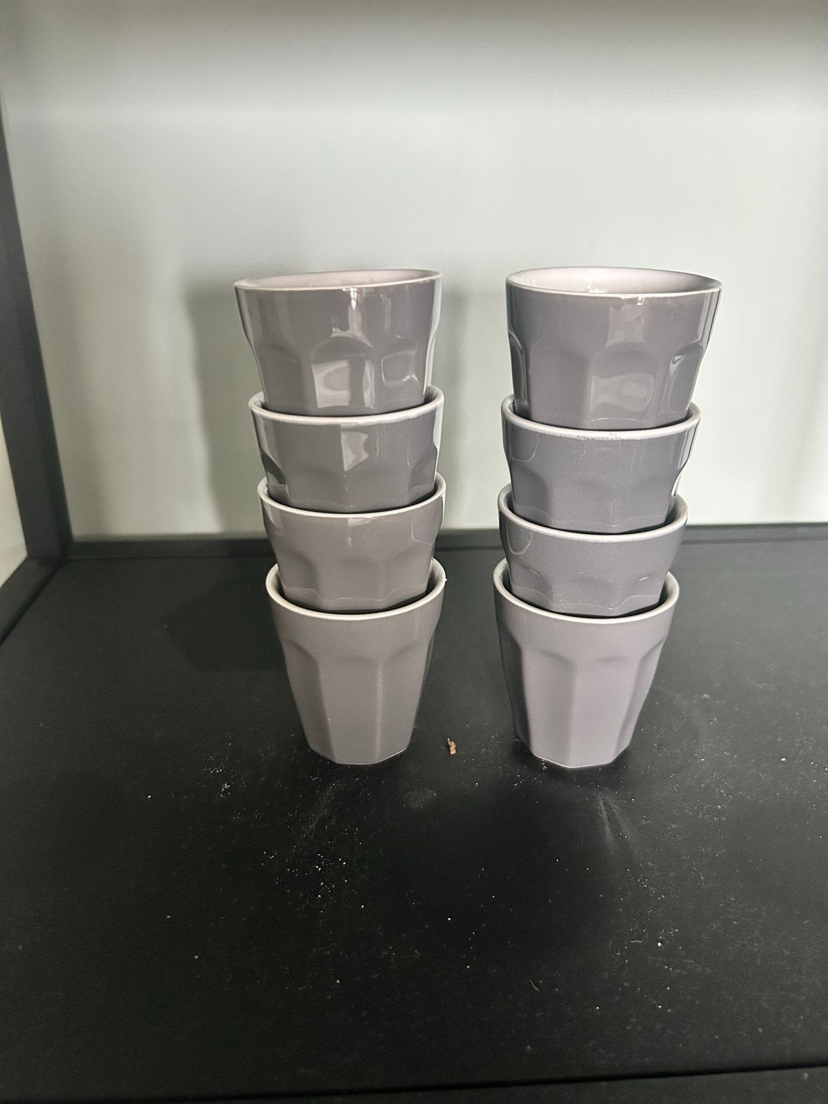 Set van 8 HEMA espresso kopjes - grijs, Huis en Inrichting, Ophalen, Hema, Keramiek, Zo goed als nieuw