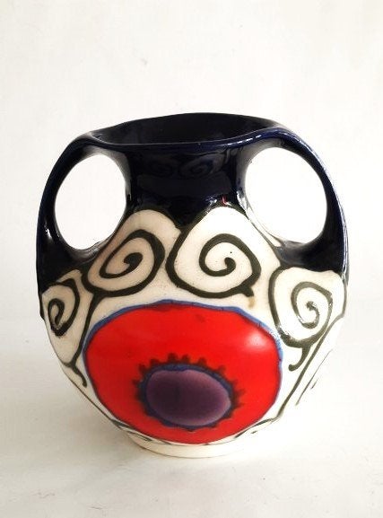 Vintage Tsjechische Art Deco oorvaas Ditmar Urbach, Antiek en Kunst, Antiek | Keramiek en Aardewerk, Ophalen