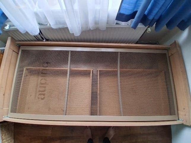 Eenpersoonsbed van massief hout, Ophalen, Solide, robust, niet stuk te krijgen!, Gebruikt, 90 cm