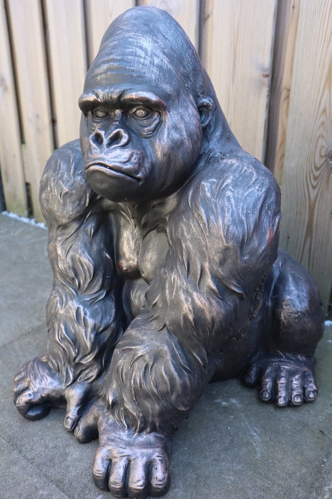 Gorilla beeld brons 58 cm | Tuinbeeld & woondecoratie, Tuin en Terras, -, -, Nieuw, Ophalen of Verzenden