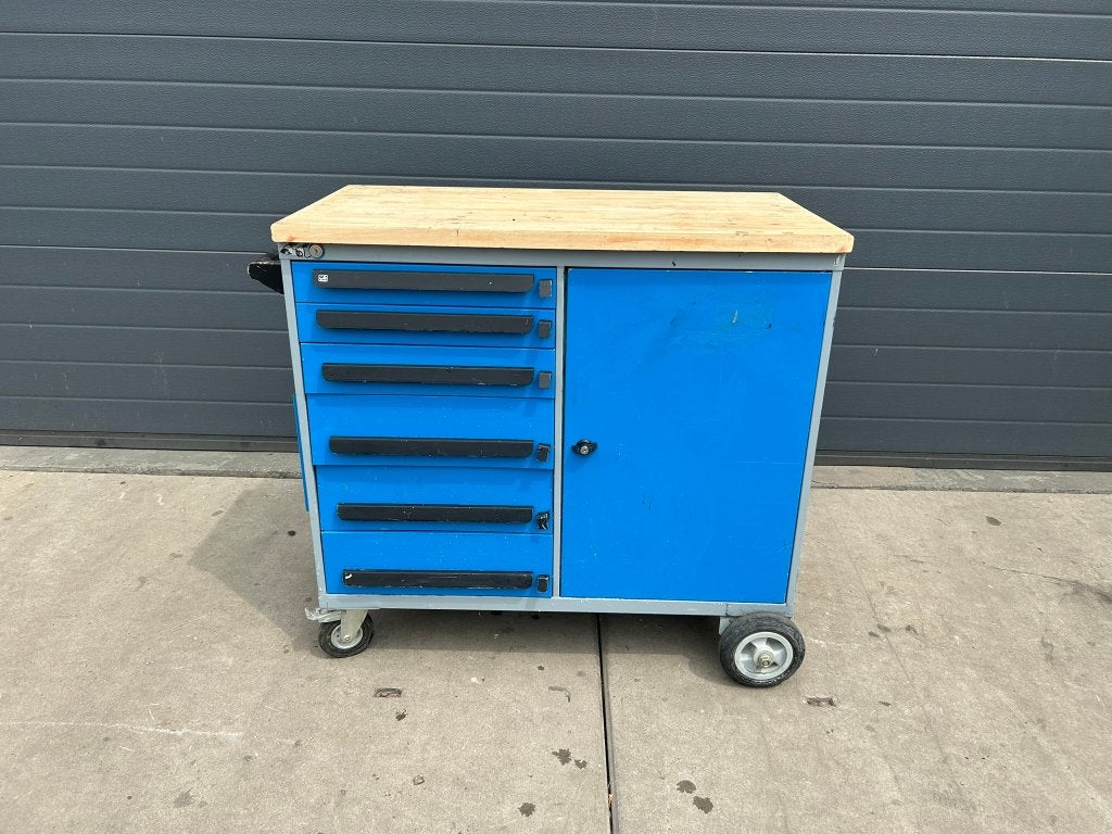 gereedschapswagen/gereedschap wagen verrijdbaar met werkblad, Doe-het-zelf en Verbouw, Ophalen, Gebruikt