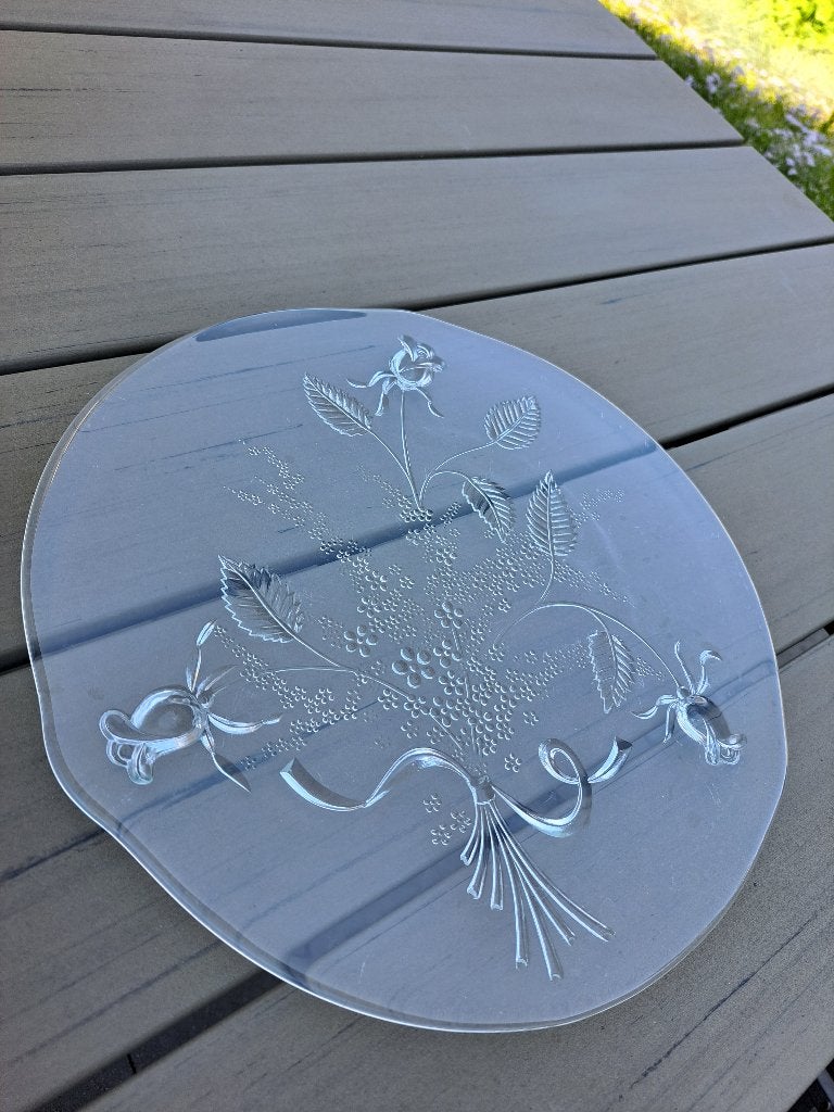 Glazen serveerschaal / taartplateau - 32 cm, Ophalen of Verzenden
