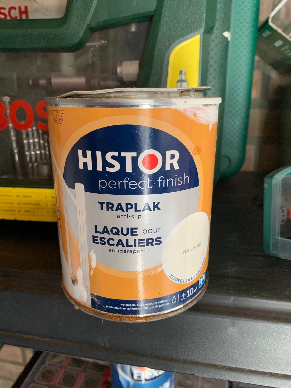 Restje Traplak Histor, Doe-het-zelf en Verbouw, Ophalen, Zo goed als nieuw, Wit
