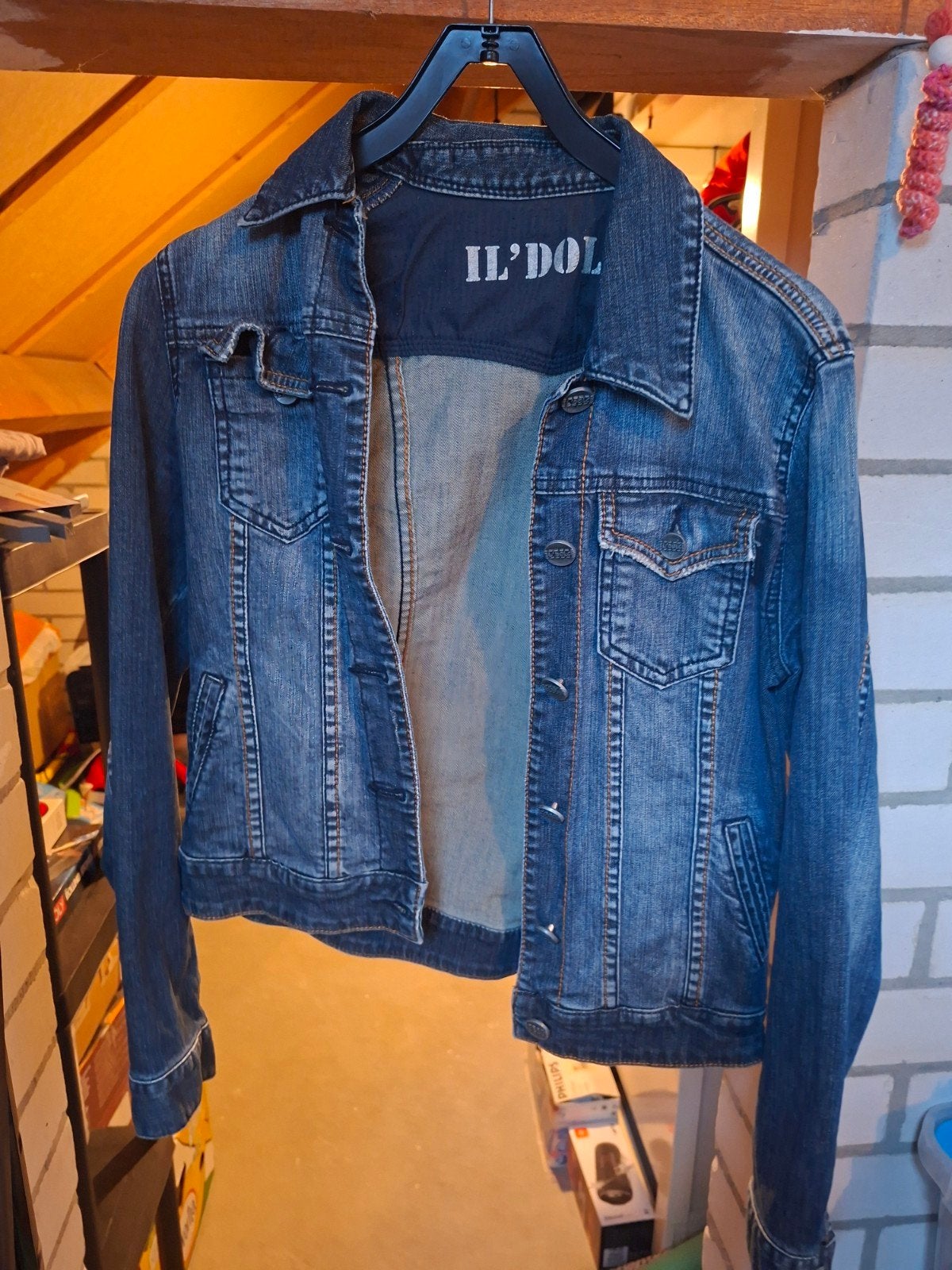 spijkerjas maat M, Ophalen of Verzenden, Zo goed als nieuw, Maat 38/40 (M), Blauw