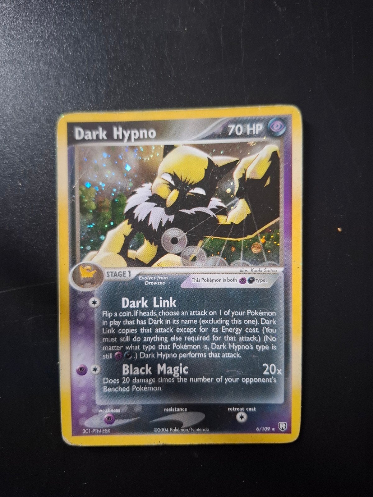 Dark Hypno Holo 6/109 - Pokémon Kaart, Ophalen of Verzenden, Gebruikt, Losse kaart, Foil