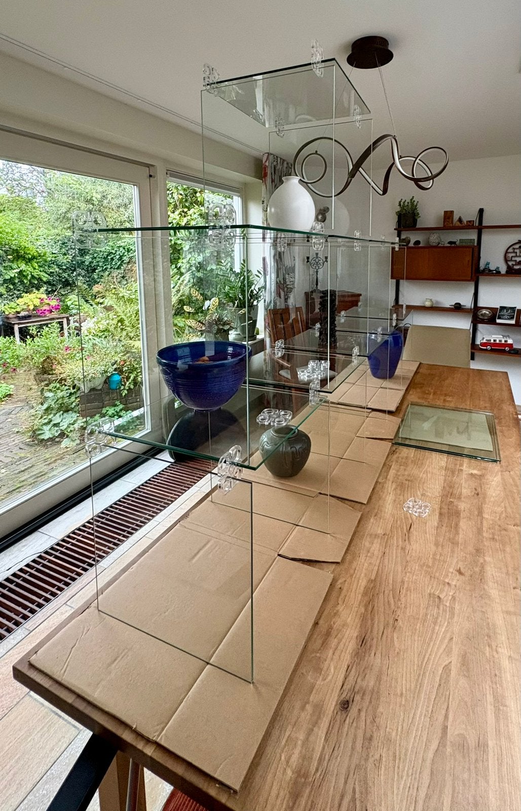 Siletsy vitrine  van glasplaten., Ophalen, Gebruikt, 50 tot 100 cm, Glas
