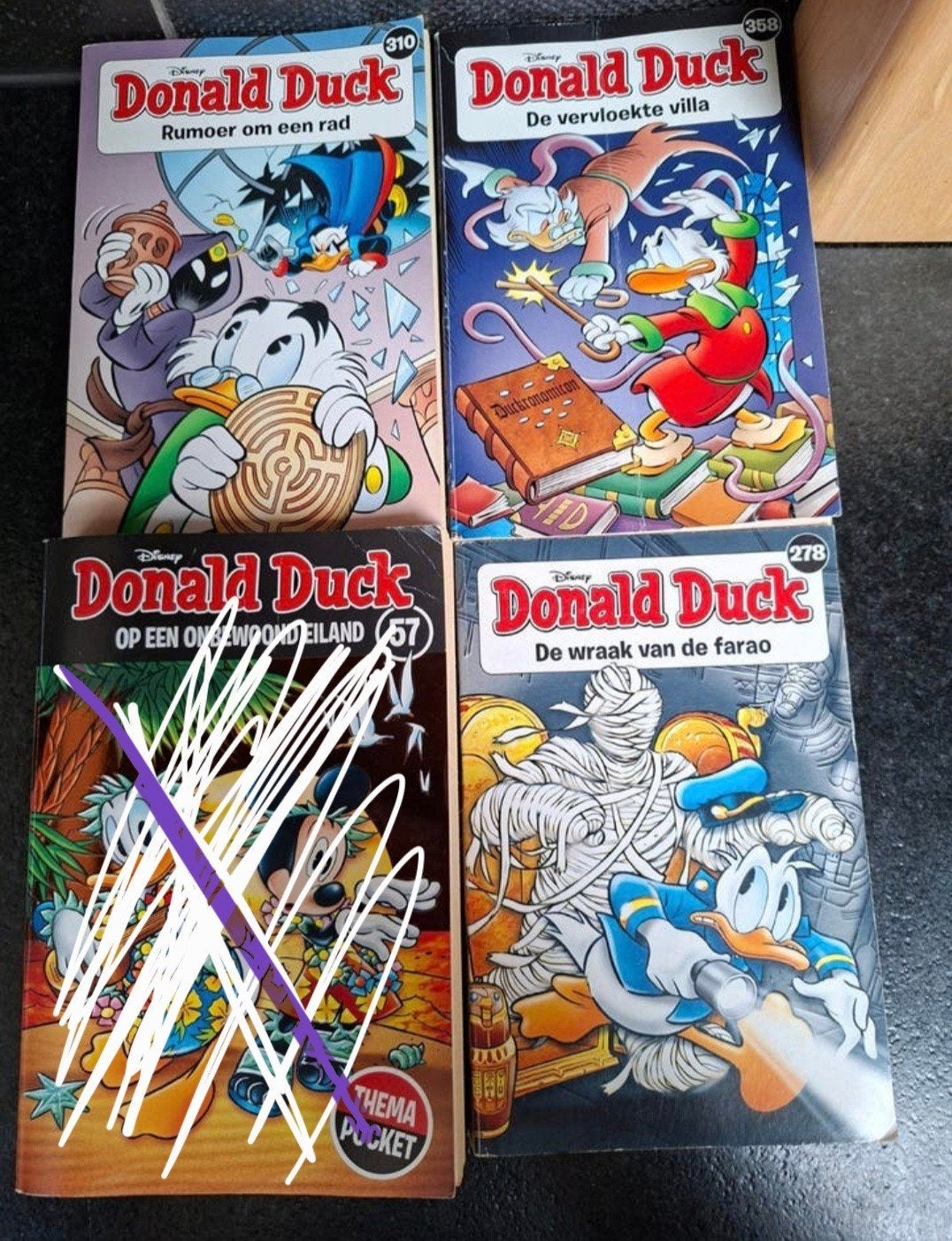 3 Donald Duck Pockets: Rumoer, Vervloekte Villa, Farao, Boeken, Stripboeken, Meerdere stripboeken, Ophalen of Verzenden, Gelezen