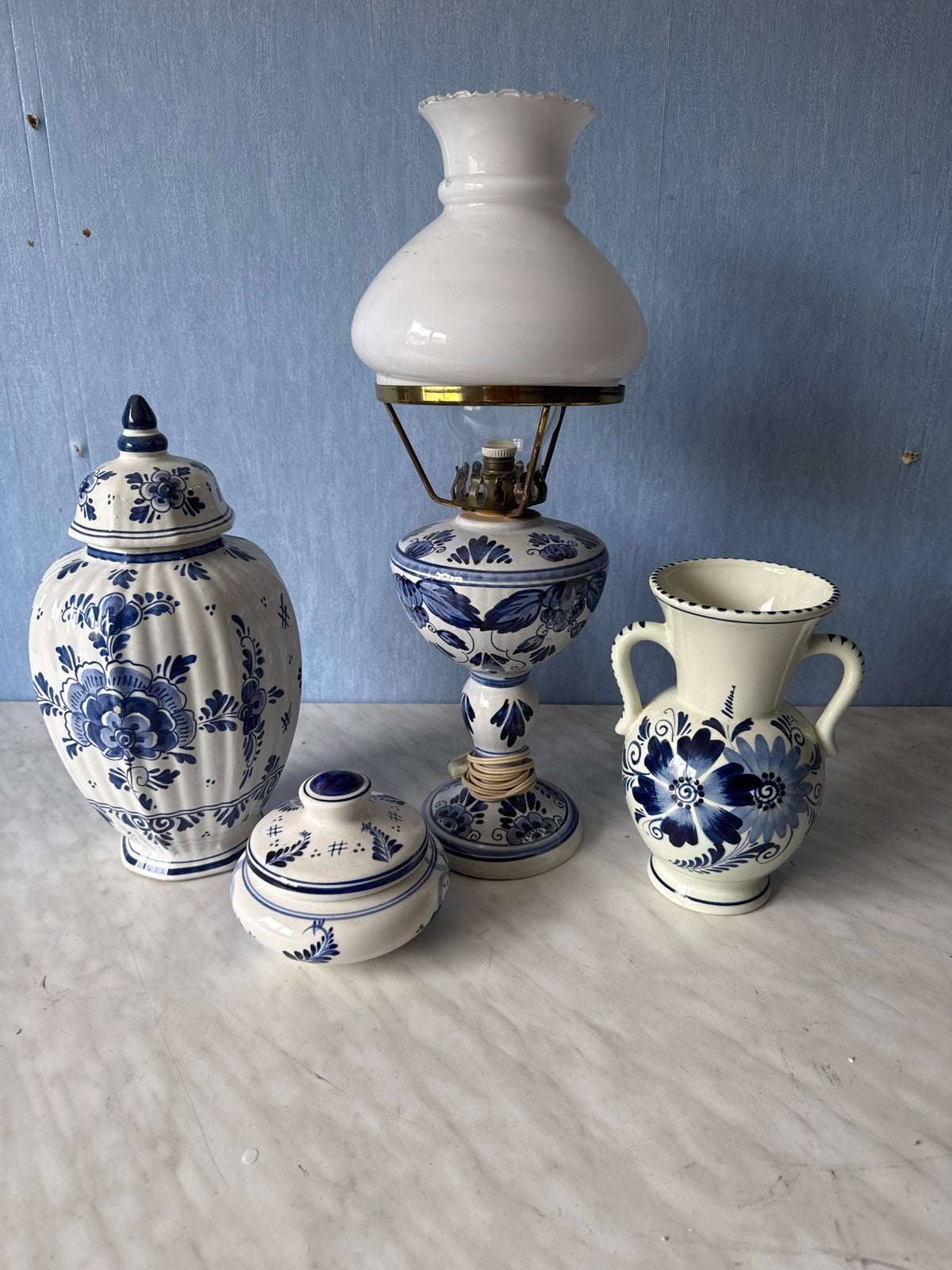 Delfts Blauw Collectie: Lamp, Potten en Vaas, Ophalen
