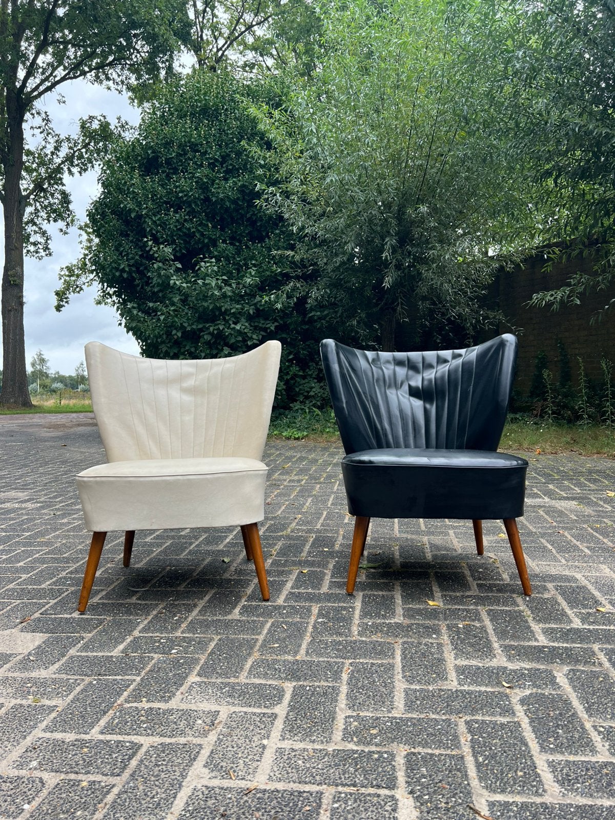 Set Vintage Cocktailstoelen  (Jaren '50), Ophalen, Gebruikt, Vintage, 50 tot 75 cm