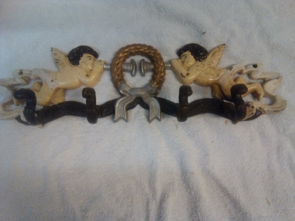 gietijzer kapstokje met engeltjes, Ophalen of Verzenden