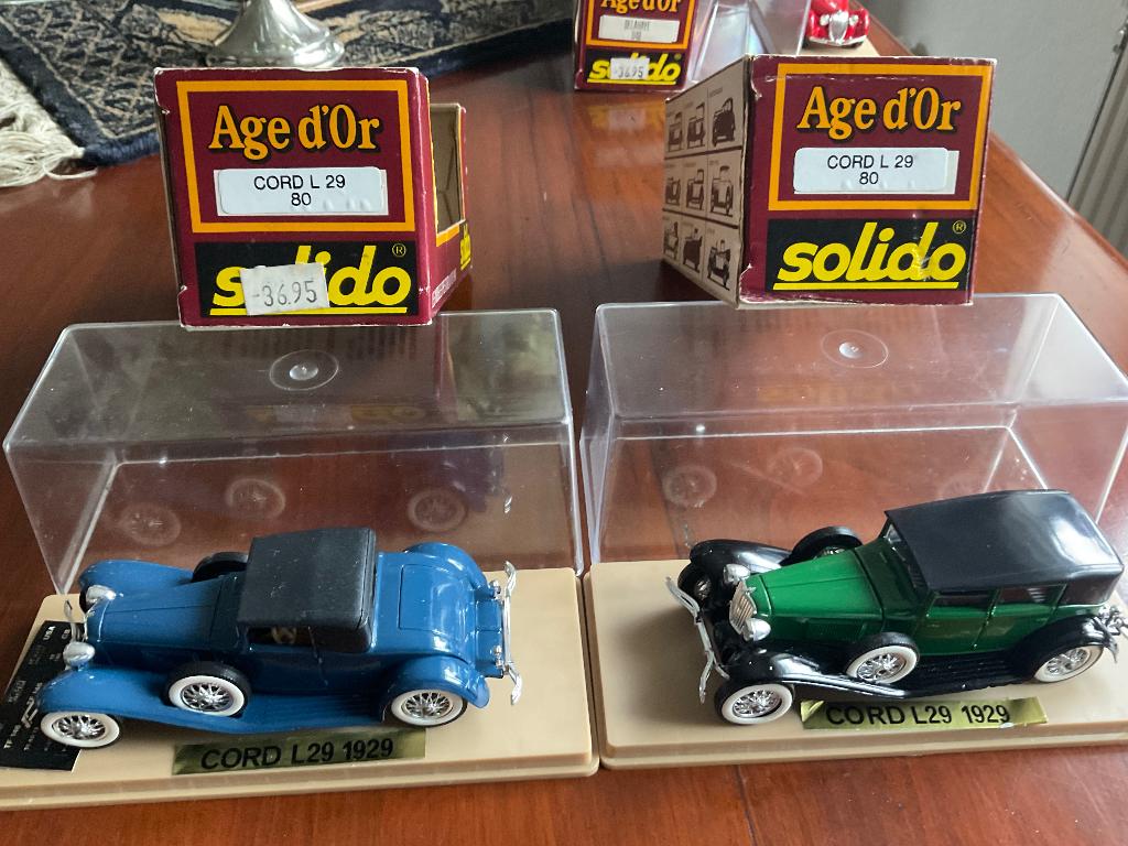 Solido Age D’Or Cord L29 1929 2x Mint in vitrinebox met doos, Hobby en Vrije tijd, Modelauto's | 1:43, Verzenden, Zo goed als nieuw