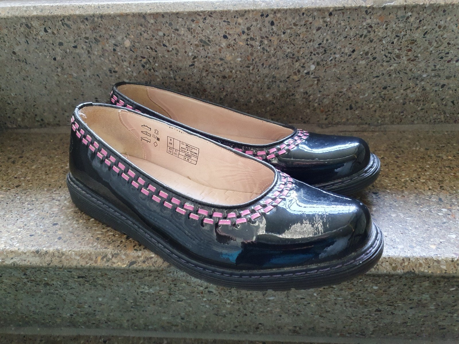 Dr Martens Kelly laklederen ballerinas maat43/9, Verzenden, Zwart, Gedragen, Sneakers of Gympen