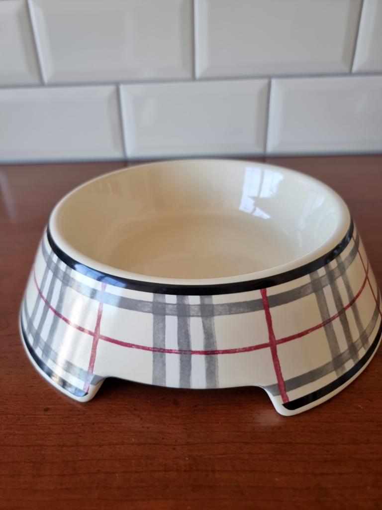 Burberry nova check voerbak drinkbak Large 2 stuks, Dieren en Toebehoren, Ophalen, Gebruikt