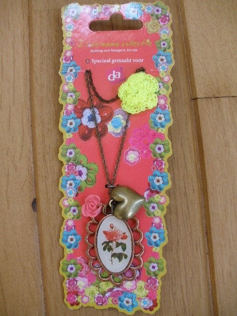 I LOVE MAMA COLLECTIE ketting koper met roosje, Ophalen of Verzenden, Overige materialen, Met hanger