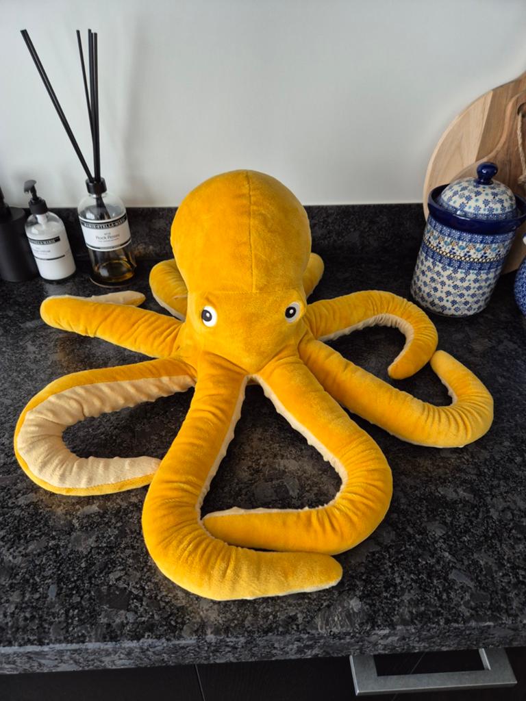 IKEA  - Knuffel Octopus Blavingad groot, Ophalen of Verzenden, Zo goed als nieuw, Overige typen