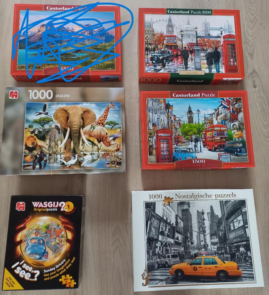 Legpuzzels, Ophalen, 500 t/m 1500 stukjes, Zo goed als nieuw