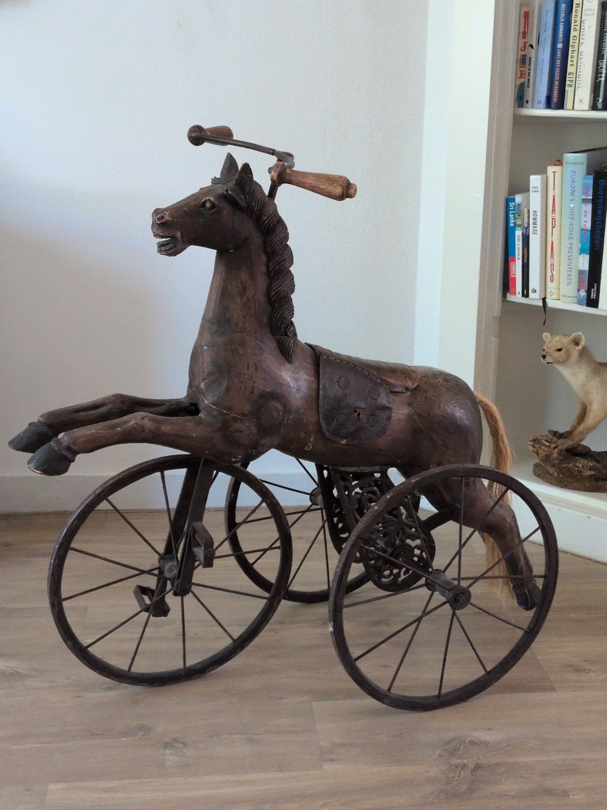 Antiek houten fietspaard, Antiek en Kunst, Antiek | Speelgoed, Ophalen