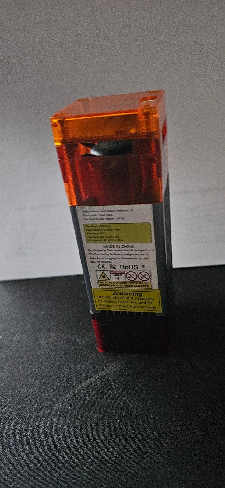 VEVOR A7 5/6W Diodelasermodule – 12V / 3A, Computers en Software, 3D Printers, Ophalen of Verzenden, Zo goed als nieuw, Vevor/ Sculpfun