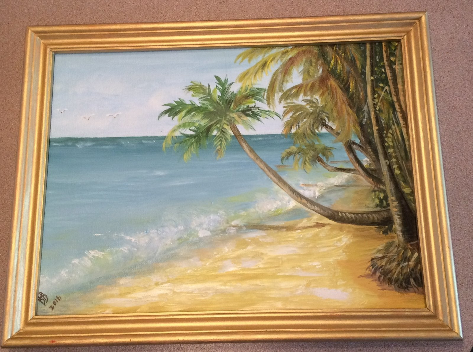Tropisch vakantieland, Ophalen, Maritiem / water, Doek, Handgeschilderd