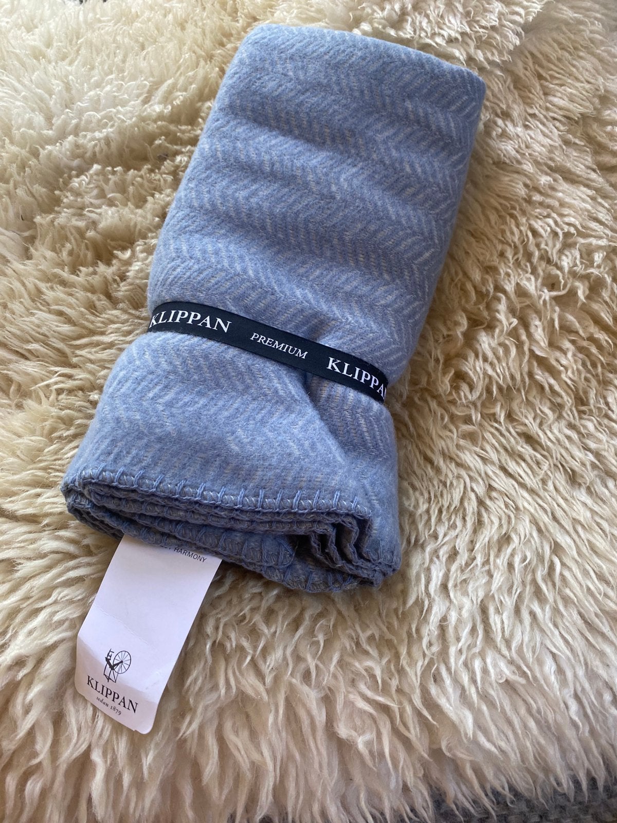 Prachtig zacht babydekentje Klippan kasjmier & merino, Temperatuurregulerend, Nieuw, 90 cm, Blauw