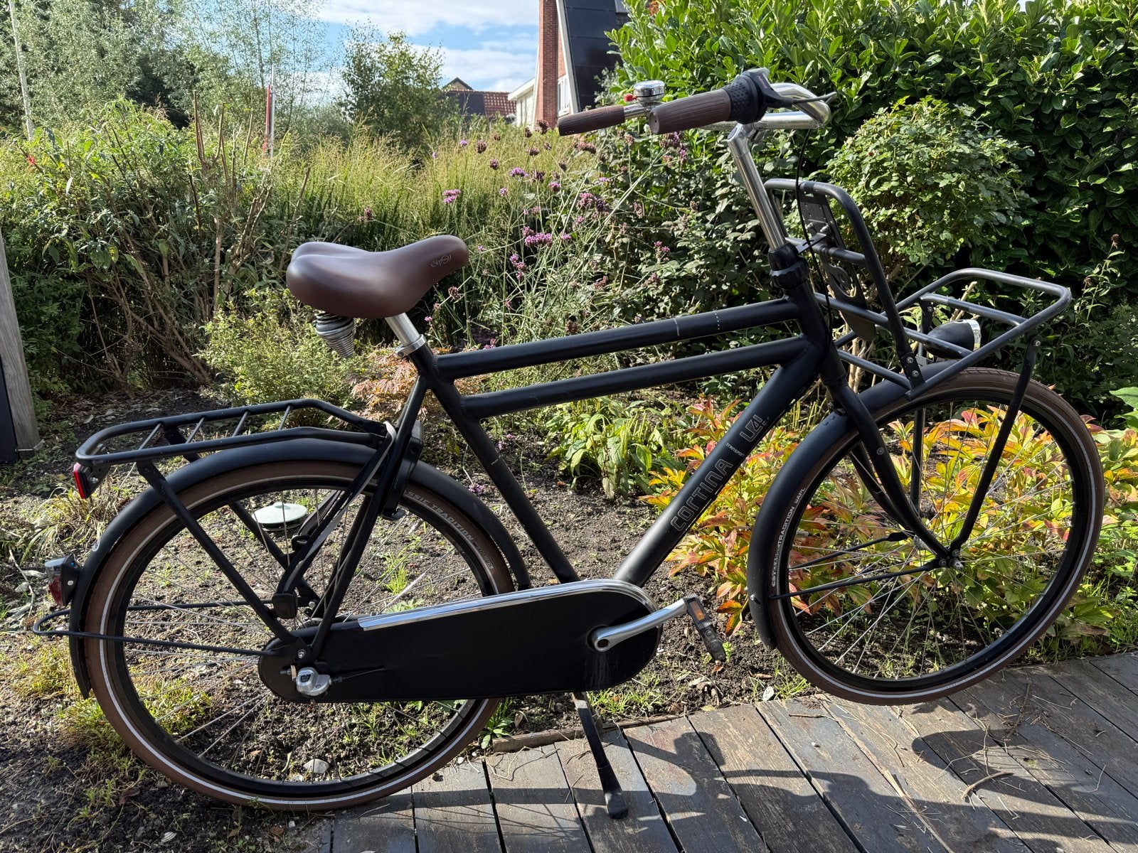 Nette Cortina U4 Transportfiets - Mat Zwart - Herenfiets, Fietsen en Brommers, Terugtraprem, Gebruikt, Versnellingen, 56 cm of meer