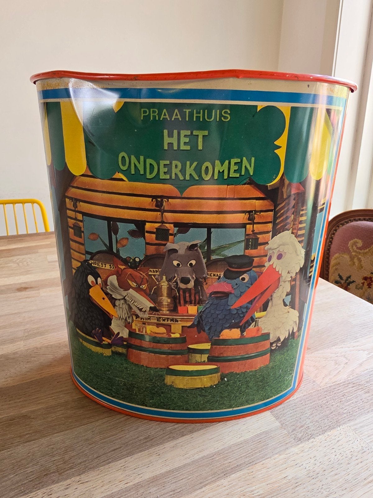Vintage Tomado Fabeltjeskrant Prullenbak - Metaal, Ophalen of Verzenden, Gebruikt, Metaal