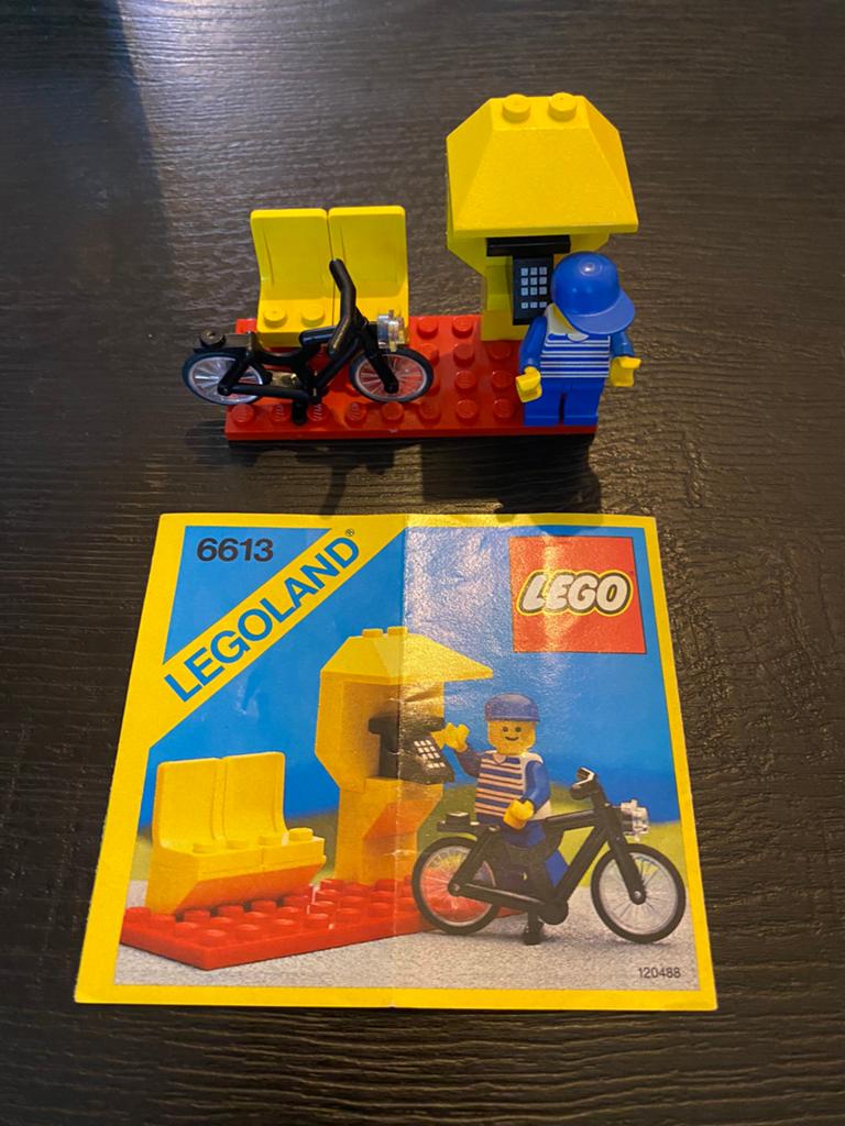 Vintage LEGO Telephone Booth 6613 incl boekje, Ophalen of Verzenden, Gebruikt
