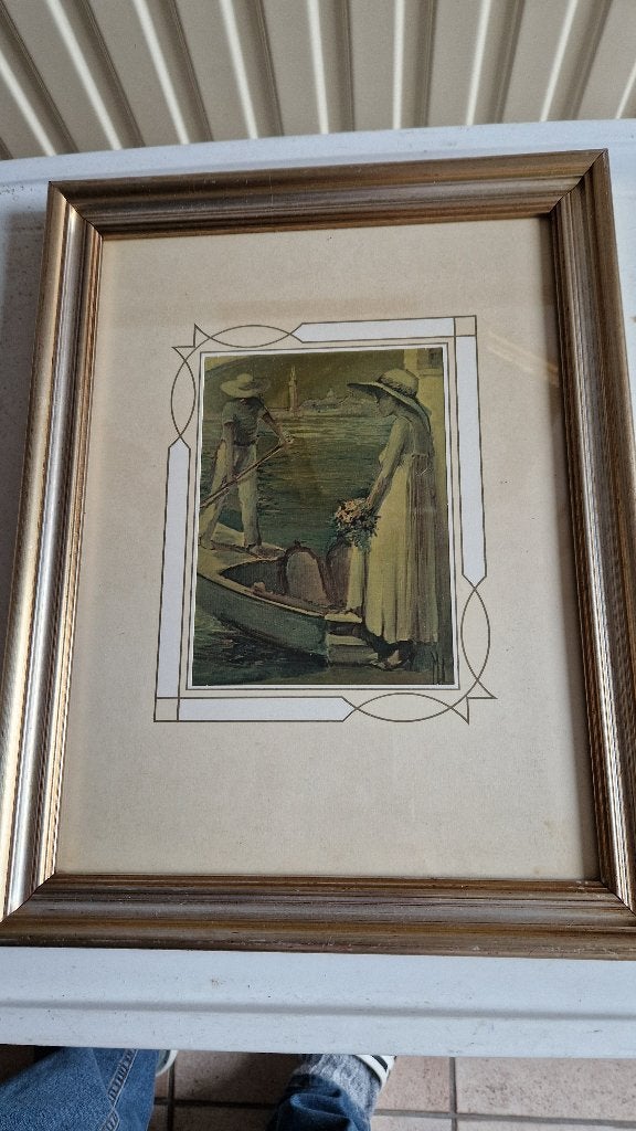 prachtig oud schilderijtje venetie, Ophalen of Verzenden, Minder dan 50 cm, Overige typen, 5 – 50