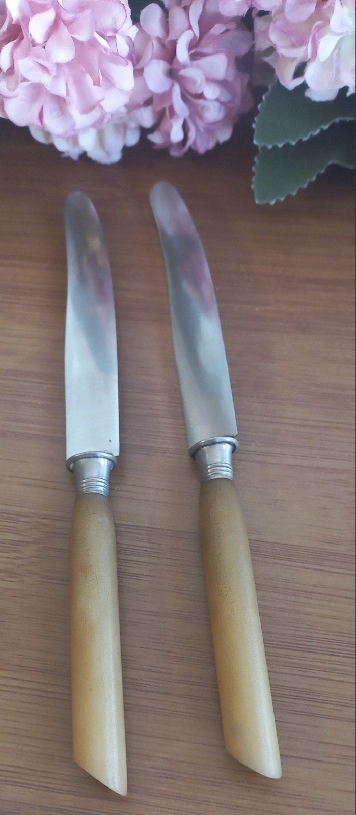Set van 2 vintage fruitmesjes, kunstof heft, 1950/60, Ophalen of Verzenden