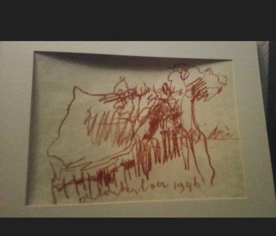 Anton Heyboer - Originele tekening, gesigneerd en gedateerd, Ophalen of Verzenden, Tekening, Krijttekening, Gesigneerd
