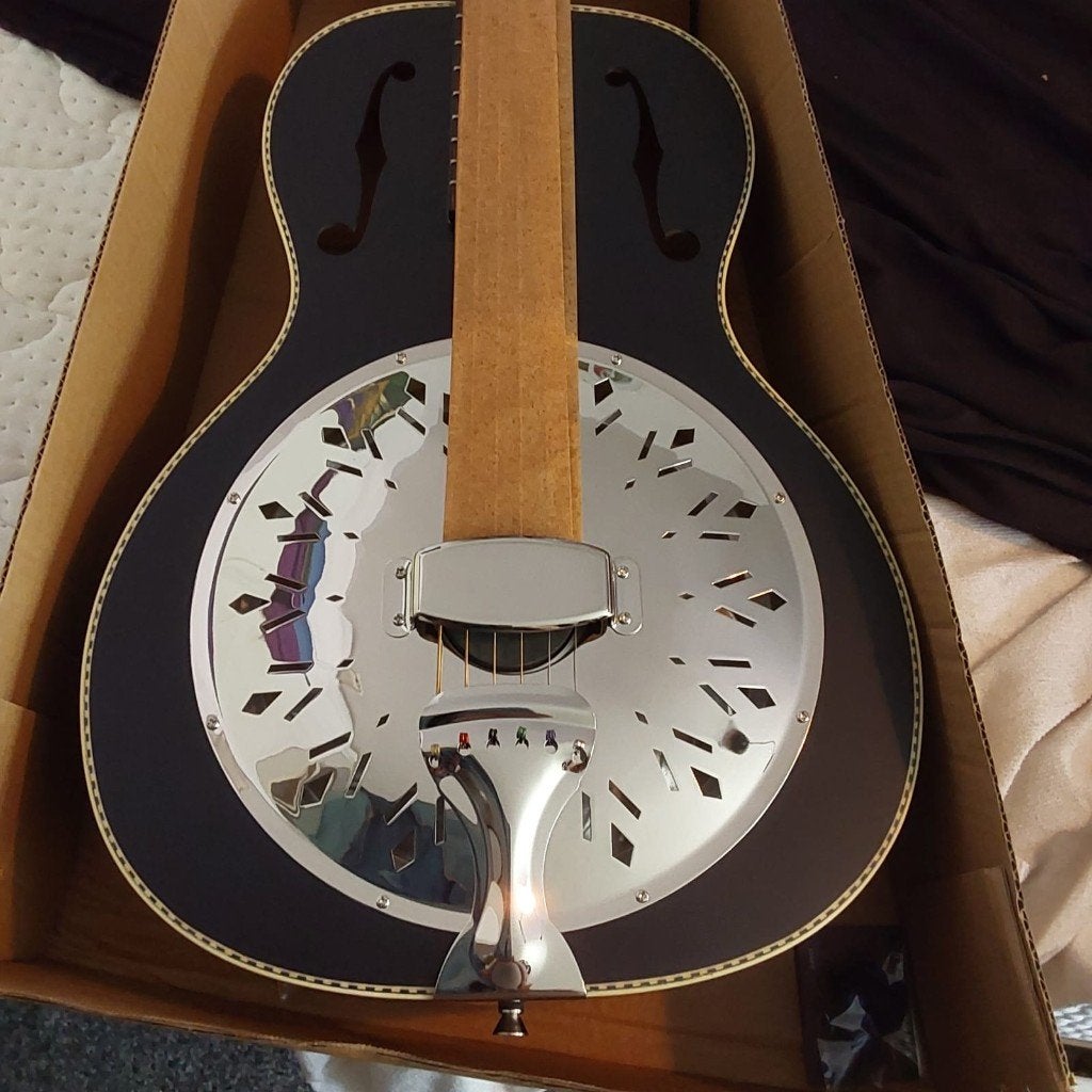 Resornator  Gitaren  Zwart NU  beschikbaar in Emmen, Ophalen, Nieuw, Resonator- of Dobrogitaar, Met (piezo-)element
