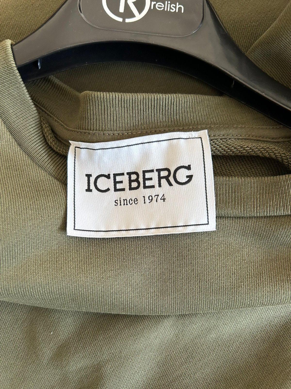 ICEBERG sweater legergroen mt M, Kleding | Heren, Italie, -, Zo goed als nieuw, Iceberg