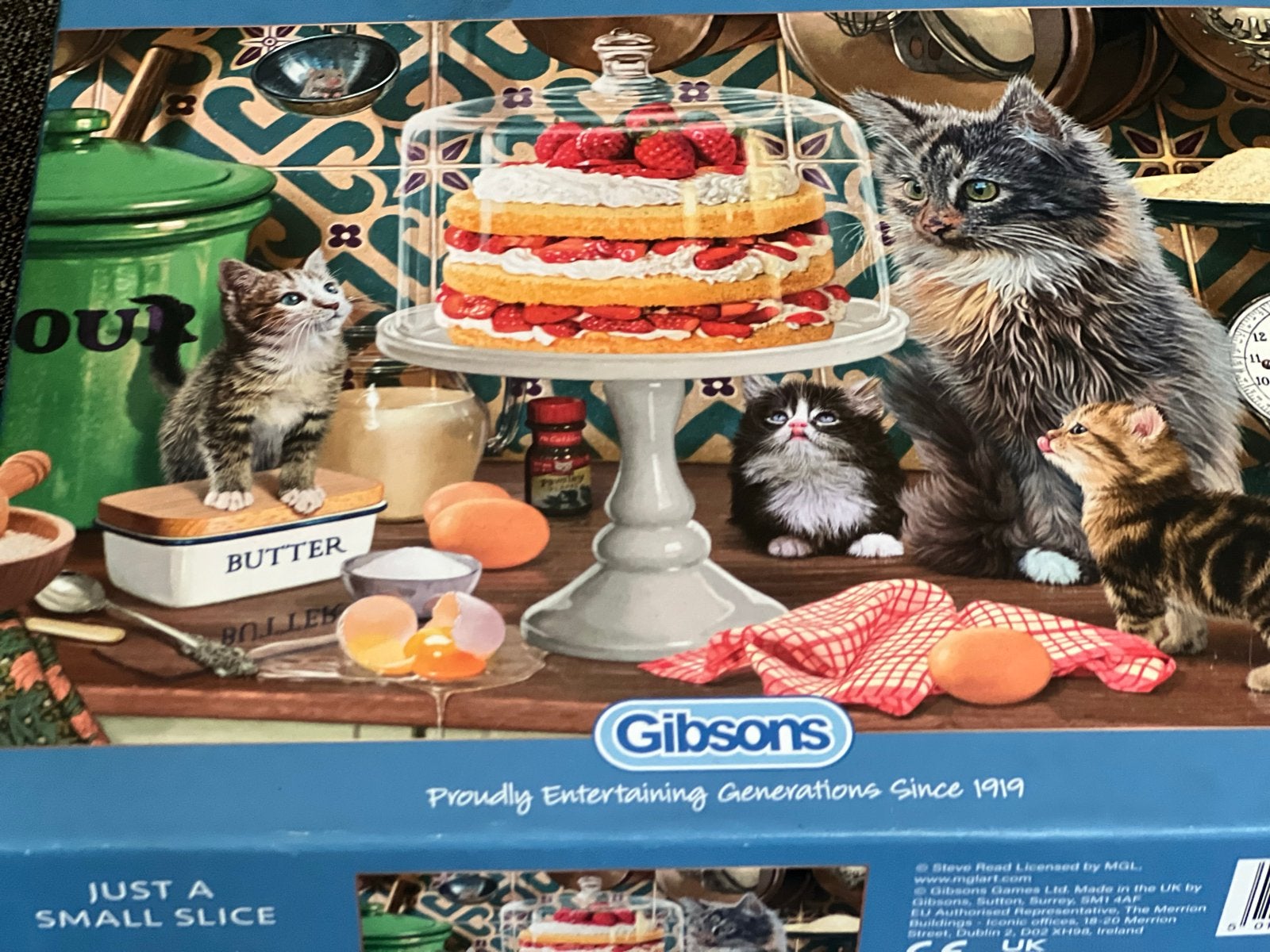 Gibsons Puzzel 'Just a Small Slice 100 XXL pc bijna gratis, Hobby en Vrije tijd, Ophalen of Verzenden, Zo goed als nieuw