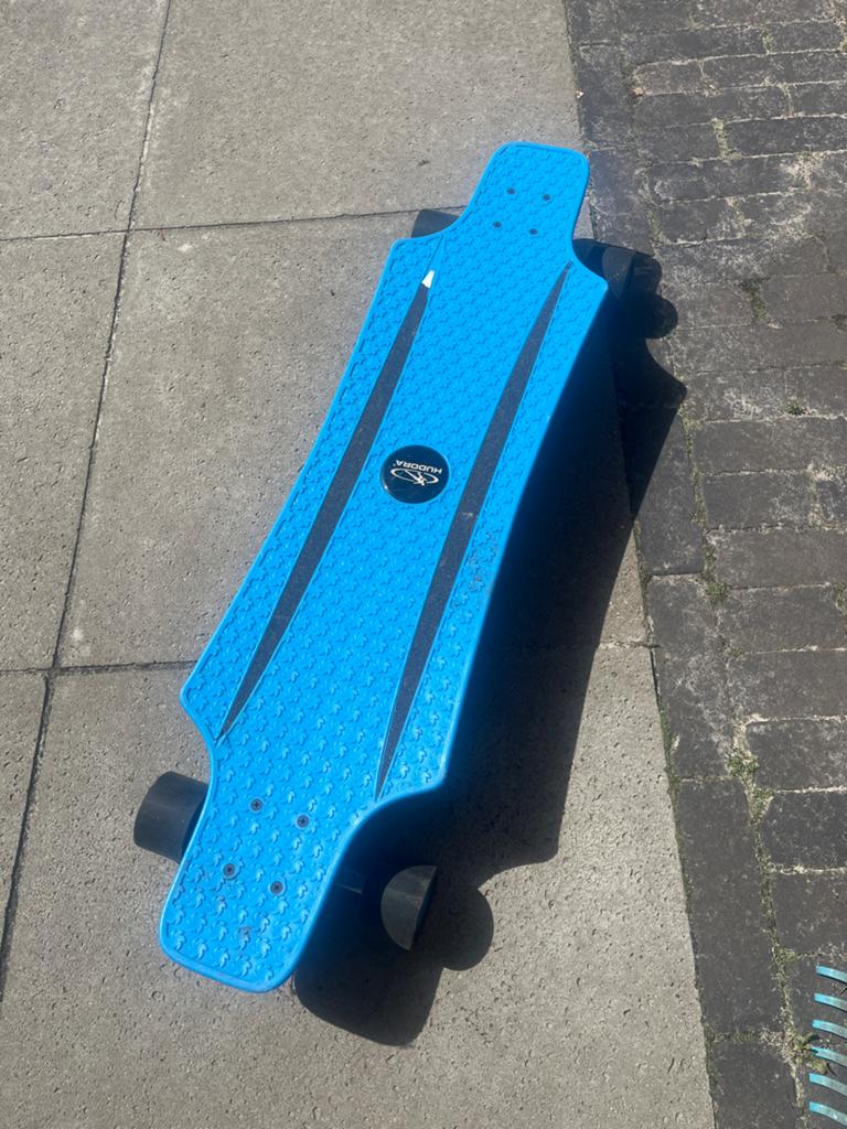 Hudora Skateboard Longboard Blauw, Sport en Fitness, Skateboarden, Ophalen, Gebruikt, Skateboard, Longboard