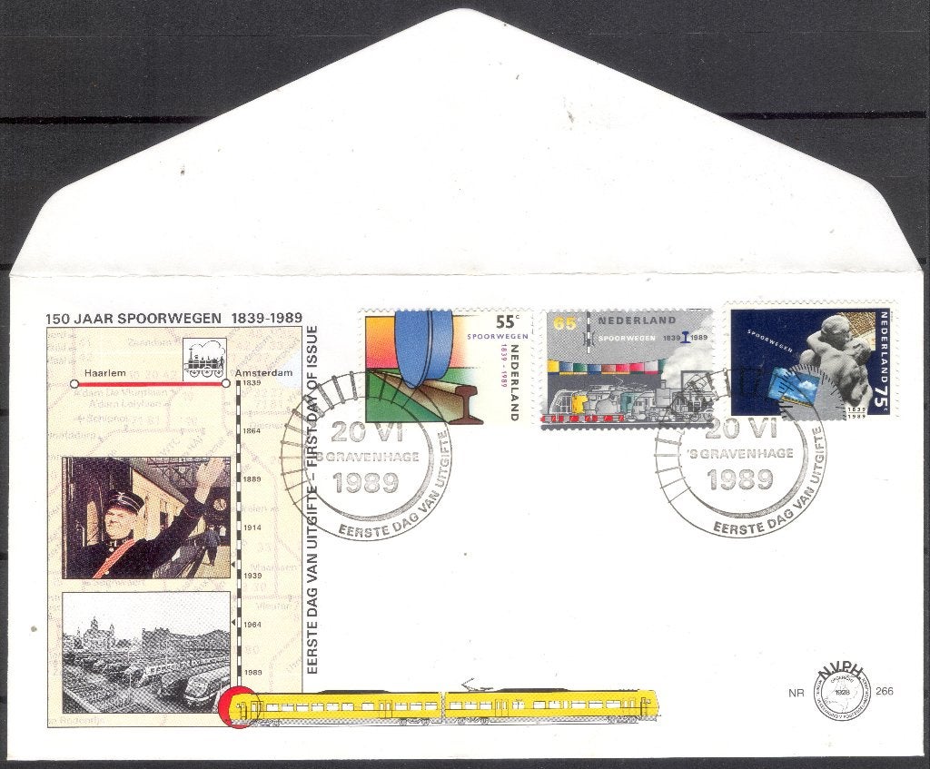 E266 - 150 jaar spoorwegen 1839-1989, Verzenden, Onbeschreven, Nederland